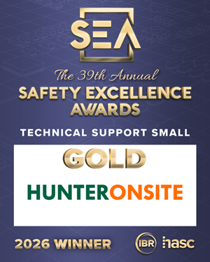 Hunter Onsite Wins Gold at the 2026 Safety Excellence Awards Hunter Onsite 2026 Safety Excellence Awards Gold Winner